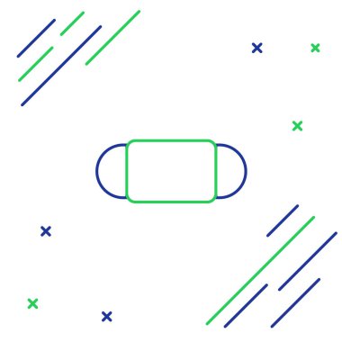 Çizgi Medikal Maske simgesi beyaz arkaplanda izole edildi. Renkli taslak konsepti. Vektör.