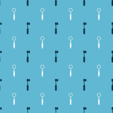 Diş fırçası ve diş muayenesi aynasını kusursuz desene ayarlayın. Vektör.