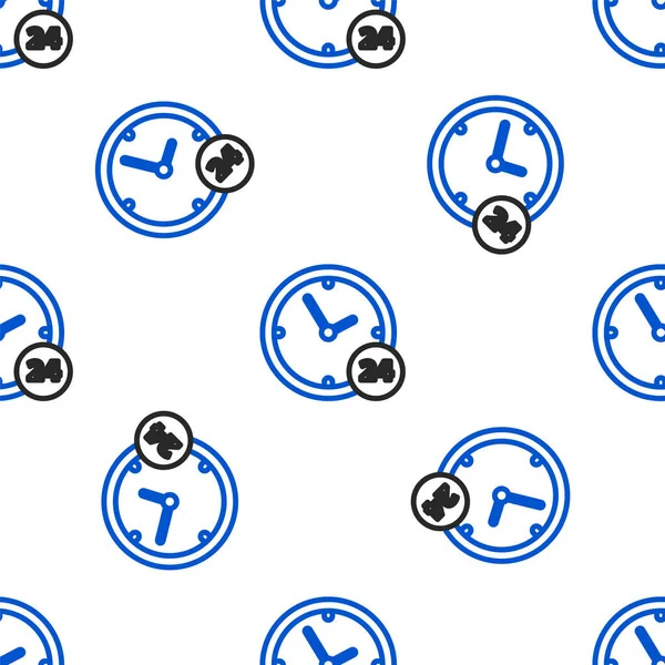 Reloj Línea Horas Icono Aislado Patrón Sin Costuras Sobre Fondo — Archivo Imágenes Vectoriales
