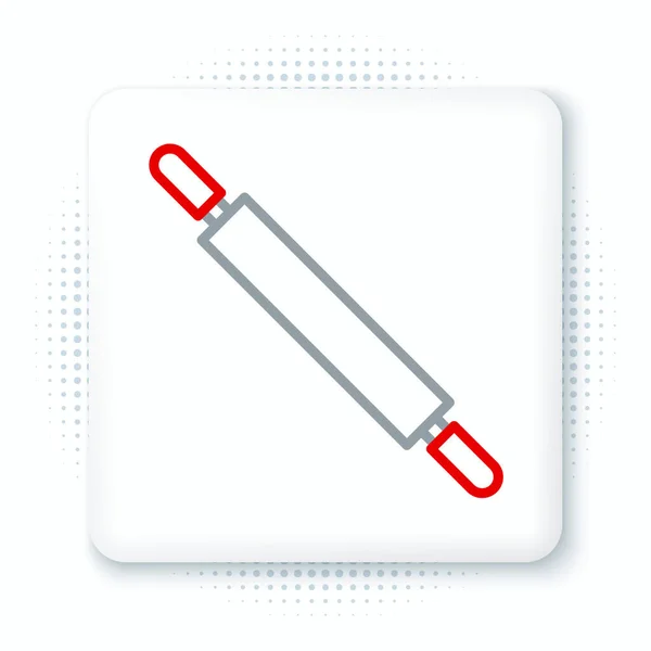 Line Rolling Pin Symbol Isoliert Auf Weißem Hintergrund Buntes Rahmenkonzept — Stockvektor