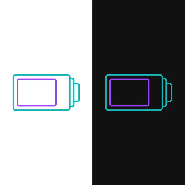 Line Accu Laadniveau Indicator Pictogram Geïsoleerd Witte Zwarte Achtergrond Kleurrijk — Stockvector