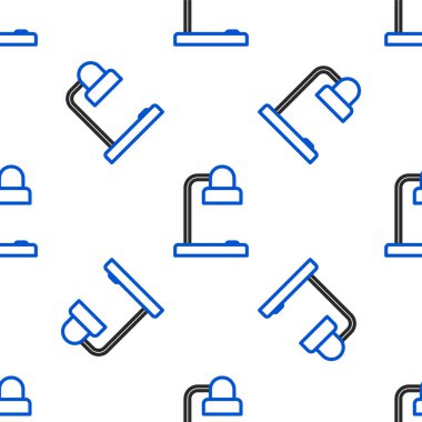 Çizgi masa lambası simgesi beyaz arkaplanda izole edilmiş pürüzsüz desen. Ofis lambası. Renkli taslak konsepti. Vektör.