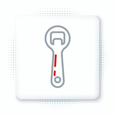 Çizgi Şişe Açıcı simgesi beyaz arkaplanda izole edildi. Renkli taslak konsepti. Vektör.