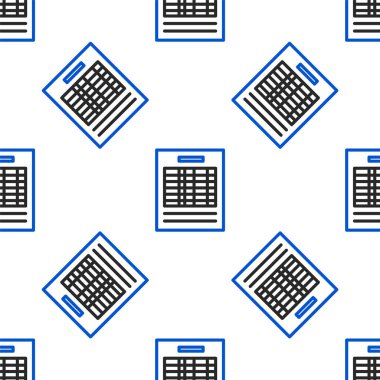 Satır Raporu dosya simgesi beyaz arkaplanda izole edilmiş kusursuz desen. Kontrol listesi simgesi. İş konsepti. Renkli taslak konsepti. Vektör.