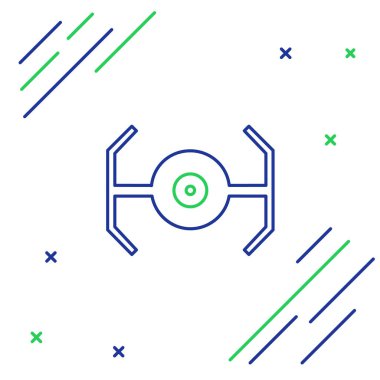 Kozmik çizgi simgesi beyaz arkaplanda izole edildi. Renkli taslak konsepti. Vektör.