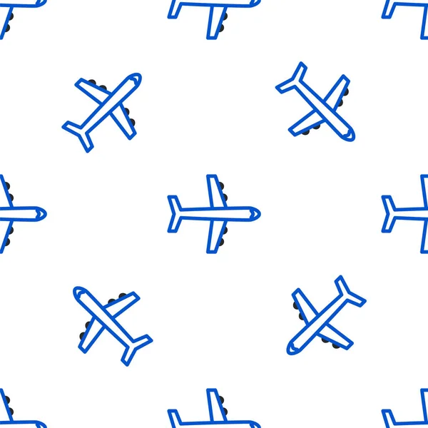 Ikona Samolotu Linii Odizolowany Bezszwowy Wzór Białym Tle Ikona Latającego — Wektor stockowy
