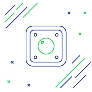 Elektrik düğmesi simgesi beyaz arkaplanda izole edildi. Açık ve kapalı simgesi. Loş ışık düğmesi işareti. Enerji tasarrufu kavramı. Renkli taslak konsepti. Vektör.