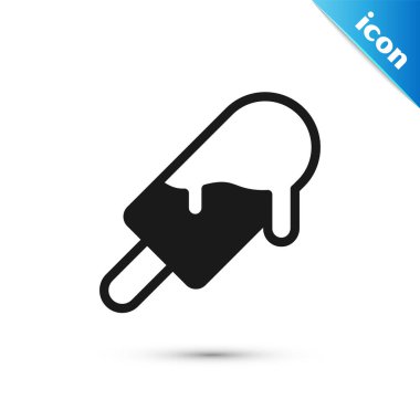 Beyaz arka planda izole edilmiş gri dondurma ikonu. Güzel sembol. Vektör.