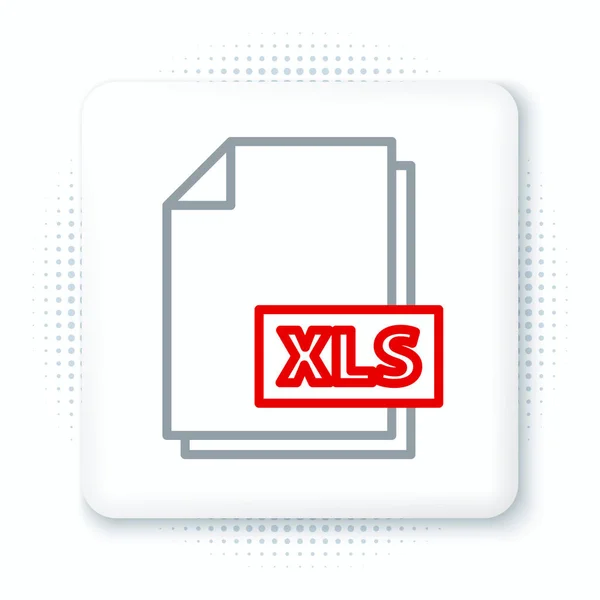 Line Xls File Document Download Xls Button Icon Isolated White — Stock Vector