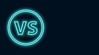 Parlayan neon hattı karşı savaş ikonu siyah arka planda izole edildi. Yarışma maça karşı, savaş spora karşı. 4K Video hareketli grafik canlandırması