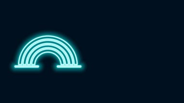 Siyah zemin üzerinde bulutların simgesi olan parlak neon çizgisi. 4K Video hareketli grafik canlandırması