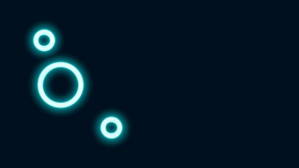 Leuchtende Leuchtschrift Das Symbol des Sonnensystems isoliert auf schwarzem Hintergrund. Die Planeten kreisen um den Stern. 4K Video Motion Grafik Animation — Stockvideo