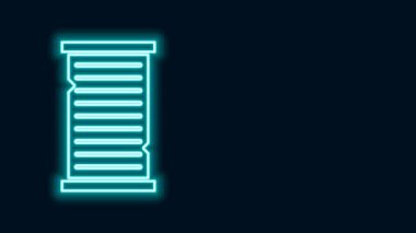 Parlayan neon hattı Noel dilek listesi şablonu simgesi siyah arkaplanda izole edildi. 4K Video hareketli grafik canlandırması