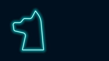 Parlayan neon hattı kedi simgesi siyah arkaplanda izole edildi. 4K Video hareketli grafik canlandırması