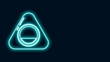 Parlayan neon çizgi evcil hayvan yatağı simgesi siyah arkaplanda izole edildi. 4K Video hareketli grafik canlandırması