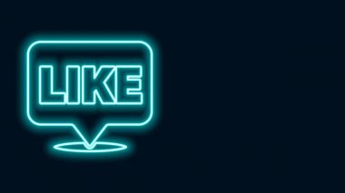 Siyah arkaplanda izole edilmiş konuşma balonu simgesindeki gibi parlayan neon çizgisi. Karşıt Bildirim Simgesi. Insta 'yı takip et. 4K Video hareketli grafik canlandırması