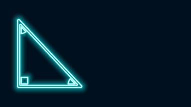 Parlayan neon çizgisi matematik ikonu siyah arkaplanda izole edildi. 4K Video hareketli grafik canlandırması