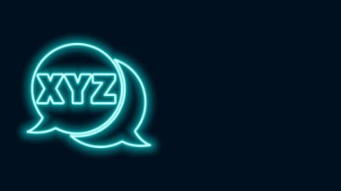 Parlayan neon hattı XYZ koordinat sistemi simgesi siyah arkaplanda izole edildi. Grafik istatistikleri için XYZ ekseni. 4K Video hareketli grafik canlandırması