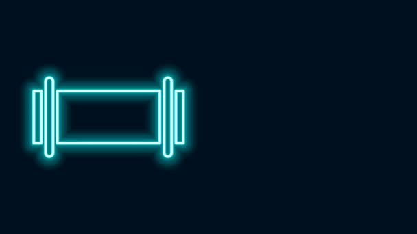 Linha de néon brilhante Ícone de tubo metálico da indústria isolado em fundo preto. Animação gráfica em movimento de vídeo 4K — Vídeo de Stock