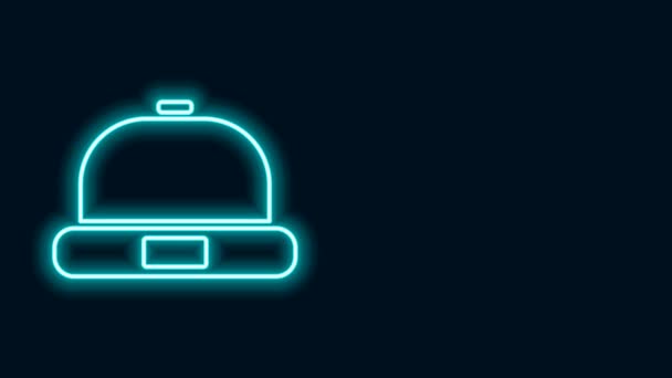 Linha de néon brilhante ícone chapéu de gorro isolado no fundo preto. Animação gráfica em movimento de vídeo 4K — Vídeo de Stock