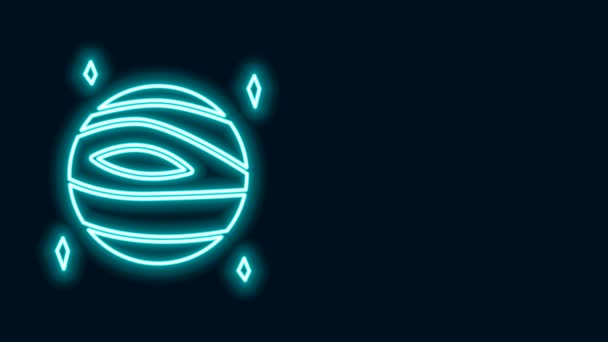 Icono brillante de Venus Planeta en línea de neón aislado sobre fondo negro. Animación gráfica de vídeo 4K — Vídeo de stock