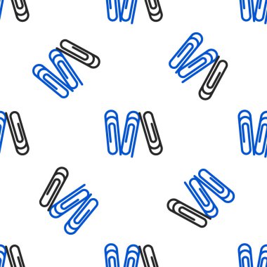 Çizgi Kağıt Ataç simgesi beyaz arkaplanda izole edilmiş pürüzsüz desen. Renkli taslak konsepti. Vektör.