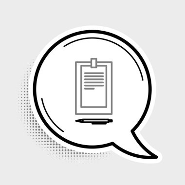 Gri arkaplanda belge simgesi izole edilmiş çizgi panosu. Renkli taslak konsepti. Vektör.