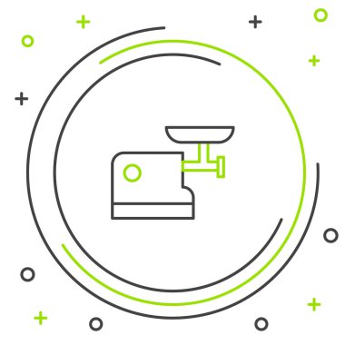 Line Kitchen et öğütücüsü simgesi beyaz arkaplanda izole edildi. Renkli taslak konsepti. Vektör.