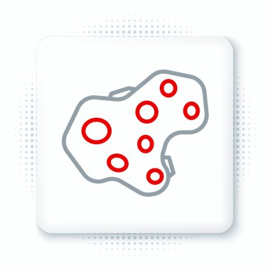 Asteroid çizgi simgesi beyaz arkaplanda izole edildi. Renkli taslak konsepti. Vektör.