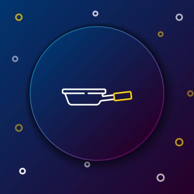 Kuyruk Kızartma simgesi mavi arkaplanda izole edildi. Kızartma veya kızartma gıda sembolü. Renkli taslak konsepti. Vektör.