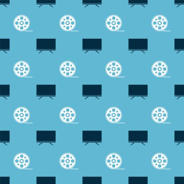 Akıllı TV ve Film makarasını kusursuz desene ayarlayın. Vektör.