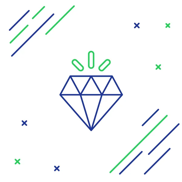 Иконка Line Diamond Выделена Белом Фоне Ювелирный Символ Драгоценный Камень — стоковый вектор