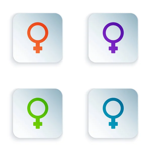 Farbe Das Symbol Des Weiblichen Geschlechtssymbols Isoliert Auf Weißem Hintergrund — Stockvektor