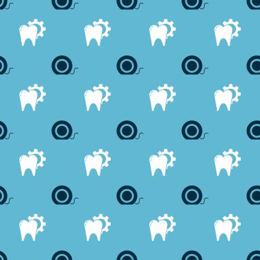 Diş ipi ve diş ipi tedavisini kusursuz bir kalıba göre ayarlayın. Vektör.