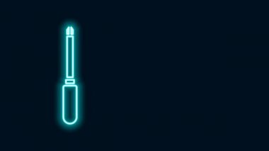 Parlayan neon hattı tornavida simgesi siyah arkaplanda izole edildi. Servis aracı sembolü. 4K Video hareketli grafik canlandırması