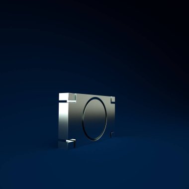 Silver Stacks kağıt para ikonu mavi arka planda izole. Para desteleri. Para birimi. Minimalizm kavramı. 3d illüstrasyon 3B canlandırma