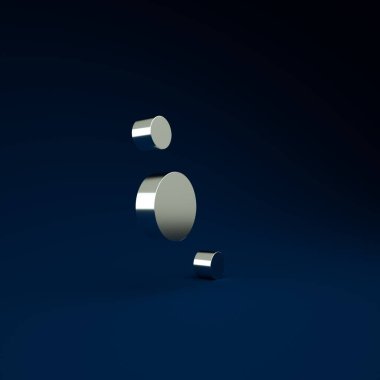 Gümüş Güneş Sistemi simgesi mavi arkaplanda izole edildi. Gezegenler yıldızın etrafında dönerler. Minimalizm kavramı. 3d illüstrasyon 3B canlandırma