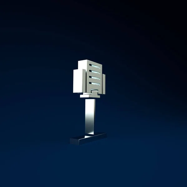 Silver Music stand icône isolée sur fond bleu. Du matériel musical. Concept de minimalisme. Illustration 3D rendu 3D — Photo