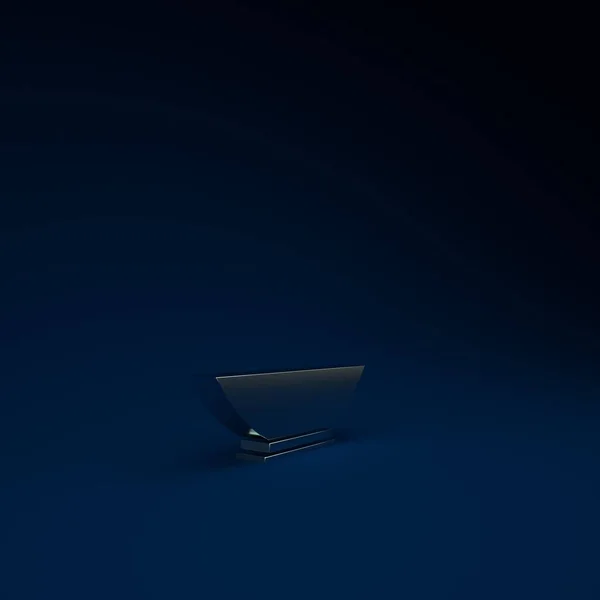 Ícone Silver Bowl Isolado Fundo Azul Conceito Minimalismo Ilustração Render — Fotografia de Stock