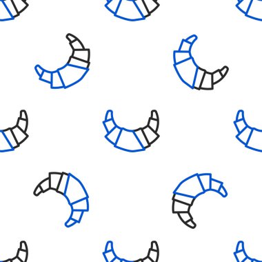 Croissant çizgisi simgesi beyaz arka planda izole edilmiş. Renkli taslak konsepti. Vektör.