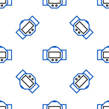Çizgi dalış ikonu beyaz arkaplanda izole edilmiş kusursuz desen. Su altı ekipmanları. Renkli taslak konsepti. Vektör.