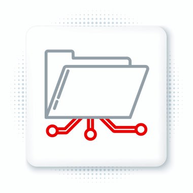 Satır Dizini ve kilit simgesi beyaz arkaplanda izole edildi. Siber savunma. Güvenlik, güvenlik, koruma kavramı. Renkli taslak konsepti. Vektör.