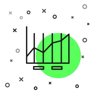 Beyaz arkaplanda siyah çizgi pasta grafiği bilgi simgesi izole edildi. Diyagram çizelgesi. Vektör İllüstrasyonu.