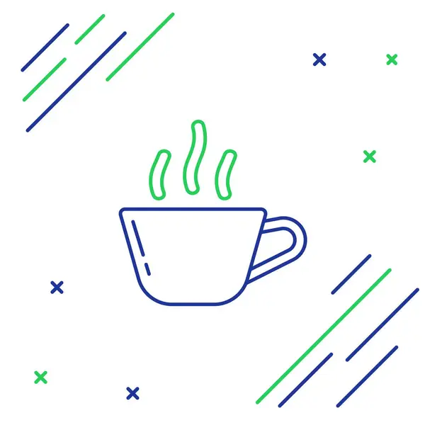 Линия Кофе Значок Изолирован Белом Фоне Чашка Чая Горячий Кофе — стоковый вектор