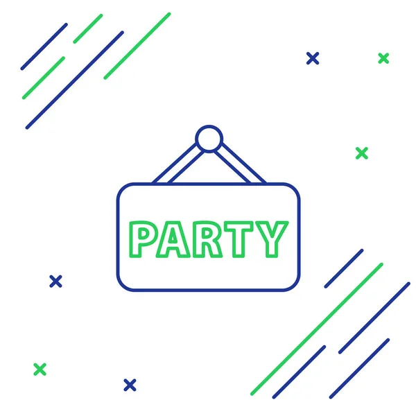 Line Signboard Party Ikon Elszigetelt Fehér Háttérrel Színes Vázlat Koncepció — Stock Vector