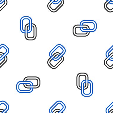Hat Zinciri simgesi beyaz arkaplanda izole edilmiş kusursuz desen. Bağlantı bekar. Hiper bağlantı zinciri sembolü. Renkli taslak konsepti. Vektör.