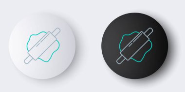 Çizgi Rolling pin simgesi gri arkaplanda izole edildi. Renkli taslak konsepti. Vektör.