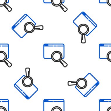 Tarayıcı pencere simgesinde satır araması beyaz arkaplanda izole edilmiş dikişsiz desen. Renkli taslak konsepti. Vektör.