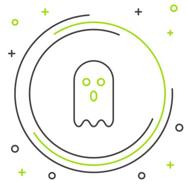 Hat Hayalet simgesi beyaz arkaplanda izole edildi. Renkli taslak konsepti. Vektör.