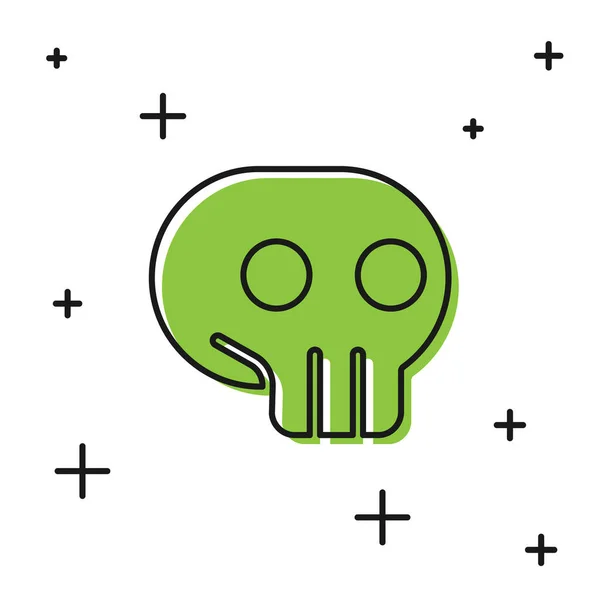Black Skull Icon Isolated White Background Vector — Stock Vector